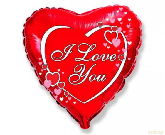 Balon foliowy 18 FX - I Love You (serce), pakowany KK B201570