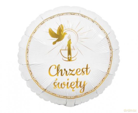 Balon foliowy Chrzest Święty (gołąbek i świeca), 18 FG-OCGS