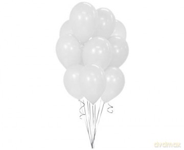 Balony Beauty&Charm, metaliki białe 12/ 10 szt. CB-1MBI