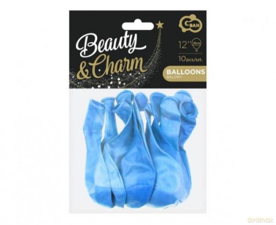 Balony Beauty&Charm, metaliki jasnoniebieskie 12/ 10 szt. CB-1MJN