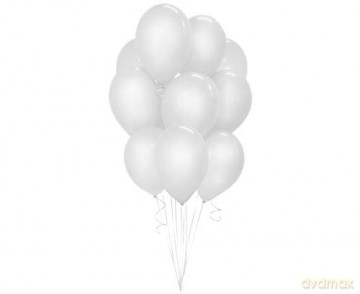Balony Beauty&Charm, pastelowe białe 12/ 10 szt. CB-1PBI