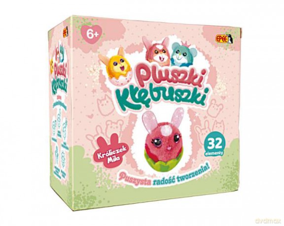 EP Pluszki-Kłębuszki 32 el. Ciemno-różowy Króliczek Mila 8591945093803