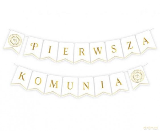Girlanda papierowa Pierwsza Komunia, flagi 13.5x17.5 cm, 2x300 cm RV-GPPK