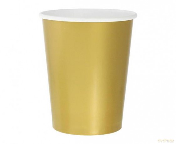 Kubeczki pap. jednokolorowe złote, 270ml/14 szt. GJ-KBZT