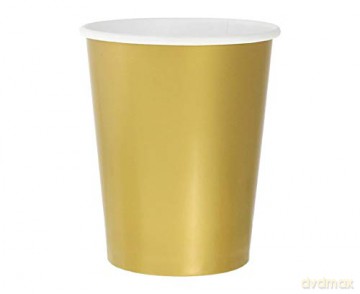 Kubeczki pap. jednokolorowe złote, 270ml/14 szt. GJ-KBZT