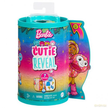 Lalka Barbie Chelsea Cutie Reveal Dżungla Małpka HKR14 HKR12