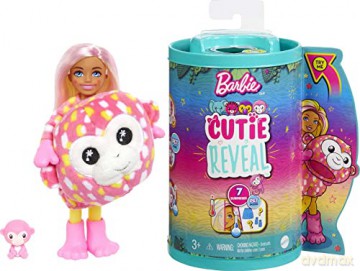 Lalka Barbie Chelsea Cutie Reveal Dżungla Małpka HKR14 HKR12