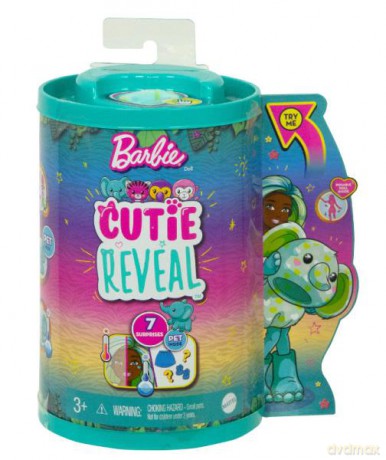 Lalka Barbie Chelsea Cutie Reveal Dżungla Słonik HKR13 HKR12