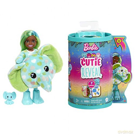 Lalka Barbie Chelsea Cutie Reveal Dżungla Słonik HKR13 HKR12