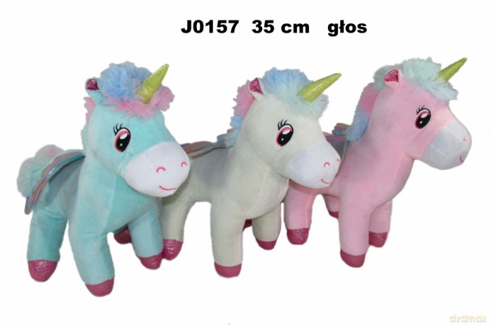 Maskotka Jednorożec 3 kolory 30 cm z głosem 163394