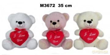 Maskotka Miś 3 kolory I Love you 35 cm 162076