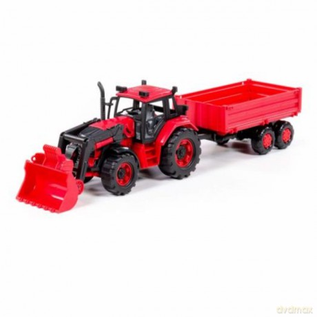 Polesie 91871 Traktor BELARUS z ładowarką i przyczepą burtową