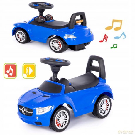 Polesie 94872 Samochód jeździk, jeździdełko SuperCar Nr1 z sygnałamem dźwiękowym granatowy