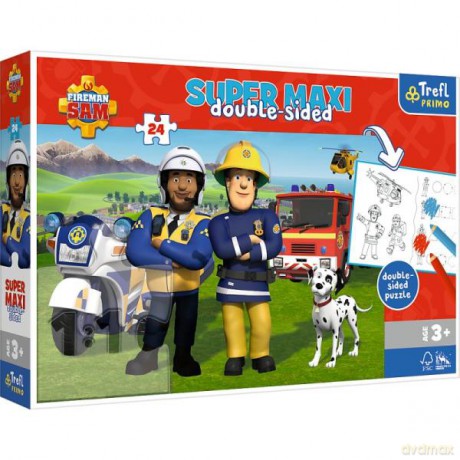 Puzzle dwustronne 24 el SUPER MAXI 3w1 Strażak Sam. Pomocna drużyna Strażaka Sama 41015 Trefl [PUZZLE]