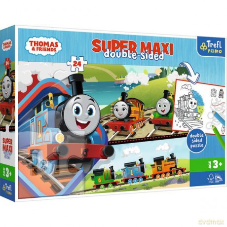 Puzzle dwustronne 24 el SUPER MAXI 3w1 Tomek i Przyjaciele. 41014 Trefl [PUZZLE]