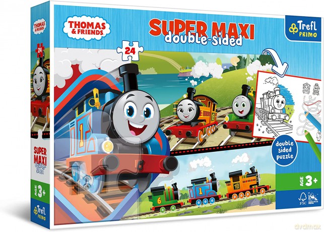 Puzzle dwustronne 24 el SUPER MAXI 3w1 Tomek i Przyjaciele. 41014 Trefl [PUZZLE]
