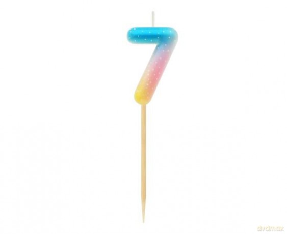 Świeczka piker cyferka 7, ombre, pastelowa SF-POP7