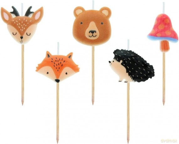 Świeczki pikery Zwierzątka leśne, 5 szt. SF-PZWL