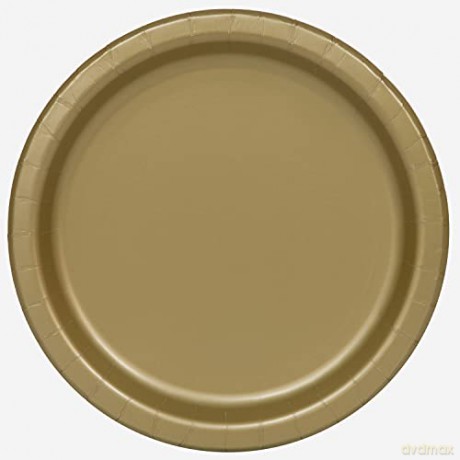 Talerzyki papierowe, złote, 23 cm, 16 szt. (plastic-free) 33252EU