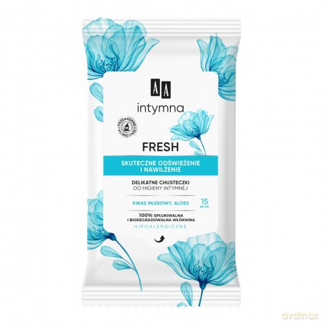 AA Intymna Delikatne Chusteczki do higieny intymnej Fresh -15 szt