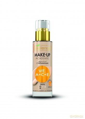 Bielenda Make-Up Academie Płynny Fluid z witaminami A+C+E nr 0 jasny 30 ml