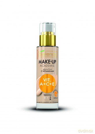 Bielenda Make-Up Academie Płynny Fluid z witaminami A+C+E nr 2 beżowy 30 ml