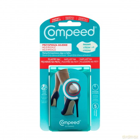 COMPEED Plastry na pęcherze na piętach dla kobiet - średnie - 5 szt