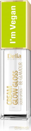 Delia Cosmetics Cream Glow Gloss Wegański Błyszczyk do ust nr 100 Totally Crystal 5 ml