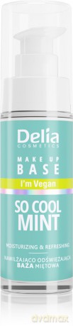 Delia Cosmetics Wegańska Nawilżająco-Odświeżająca Baza pod makijaż So Cool Mint (miętowa) 30 ml