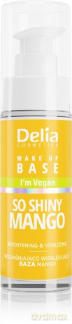 Delia Cosmetics Wegańska Rozjaśniająco-Witalizująca Baza pod makijaż So Shiny Mango 30 ml