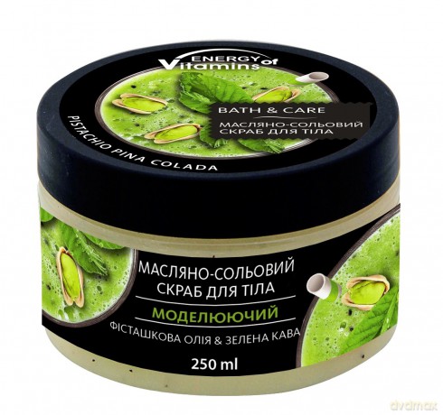ENERGY OF VITAMINS Bath&Care Olejowy Peeling solny do ciała Pistachio Pina Colada 250 ml