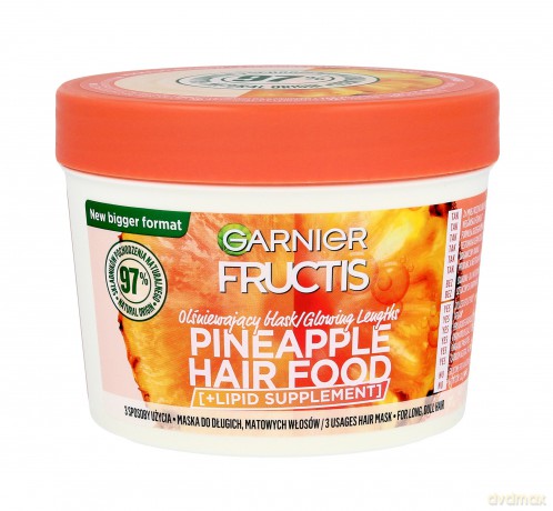 Fructis Hair Food Maska olśniewający blask do włosów długich i matowych - Pineapple 400 ml