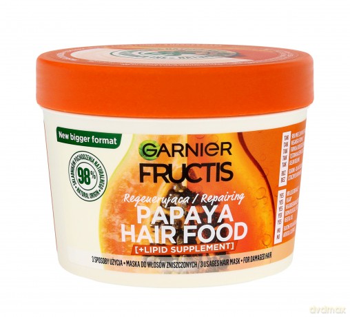 Fructis Hair Food Maska regenerująca do włosów zniszczonychch - Papaya 400 ml