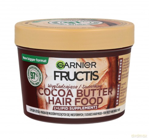 Fructis Hair Food Maska wygładzająca do włosów puszących się i niesfornych - Cocoa Butter 400 ml