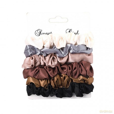 Gumki - frotki do włosów typu scrunchie - -6 szt