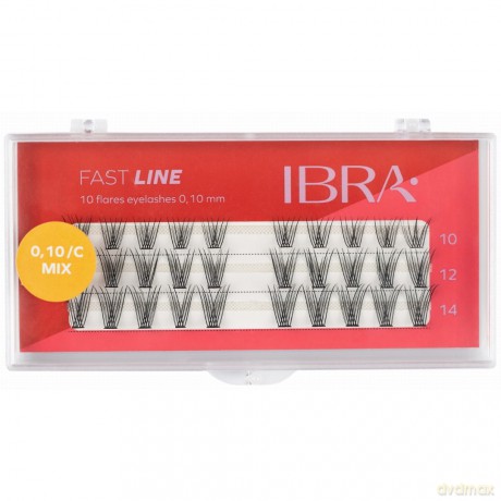 IBRA Kępki rzęs FAST LINE 0.10/C - Mix (10,12,14mm)