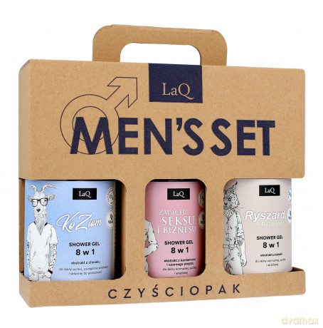 LaQ Zestaw prezentowy Men`s Set - Czyściopak (żele pod prysznic x3)