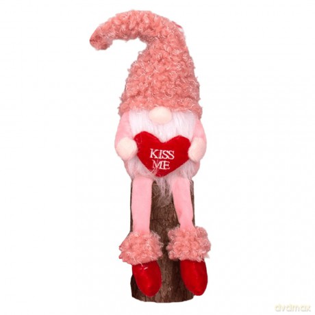Maskotka Krasnal Kiss Me - różowa bukla