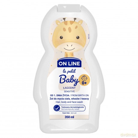On Line Le Petit Baby Łagodny Żel 3w1 do mycia twarzy,ciała i włosów - od 1 dnia życia 350 ml