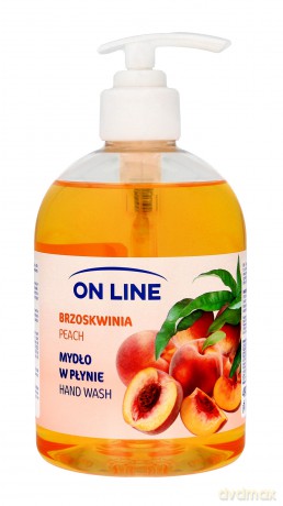 On Line Mydło w płynie transparentne Brzoskwinia - dozownik 490 ml