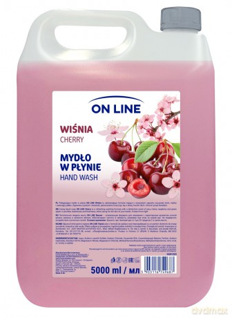 On Line Mydło w płynie transparentne Wiśnia - zapas 5000 ml