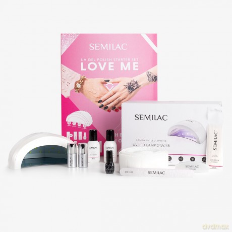 SEMILAC Zestaw startowy do stylizacji paznokci Love Me (11 elementów)