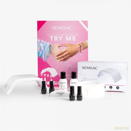 SEMILAC Zestaw startowy do stylizacji paznokci Try Me (9 elementów)