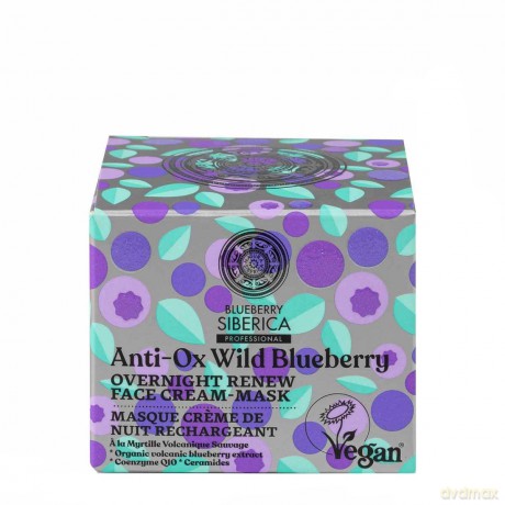 SIBERICA Blueberry Professional Odmładzający Krem-Maska do twarzy na noc Anti-Ox Wild Blueberry 50 ml