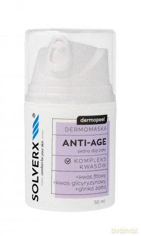 SOLVERX Dermopeel Dermomaska Anti-Age z kompleksem kwasów - do skóry dojrzałej 50 ml
