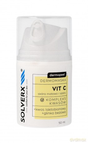 SOLVERX Dermopeel Dermomaska Vit C z kompleksem kwasów - do skóry matowej i szarej 50 ml
