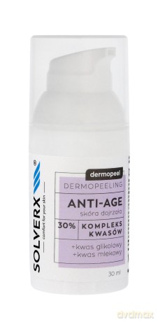 SOLVERX Dermopeel Dermopeeling Anti-Age - Kompleks Kwasów 30% (glikolowy,mlekowy) 30 ml