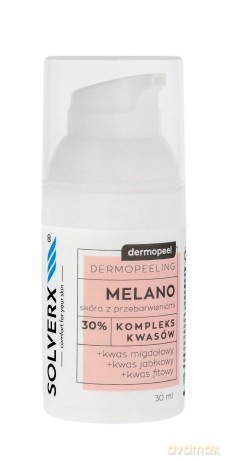 SOLVERX Dermopeel Dermopeeling Melano - Kompleks Kwasów 30% (migdałowy,jabłkowy,fitowy) 30 ml