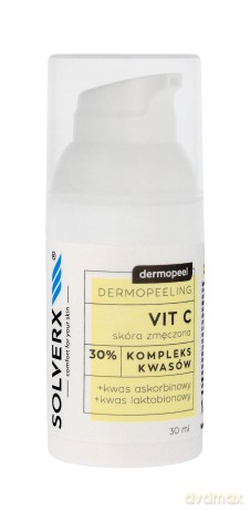 SOLVERX Dermopeel Dermopeeling Vit C - Kompleks Kwasów 30% (askorbinowy,laktobionowy) 30 ml