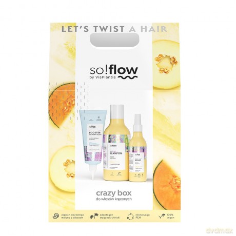 Vis Plantis So!Flow Zestaw prezentowy Crazy Box do włosów kręconych (szampon 400 ml+spray 150 ml+booster 100 ml)